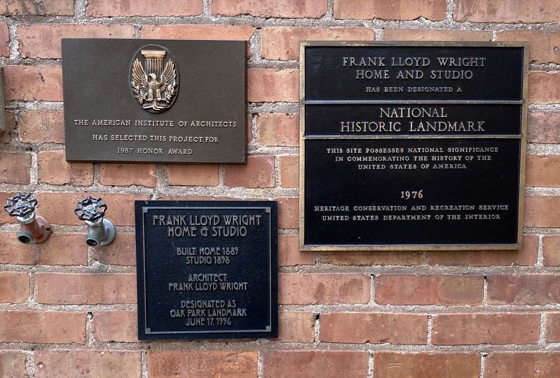 Frank Lloyd Wright Home and Studio - additional plaques image. Click for full size.