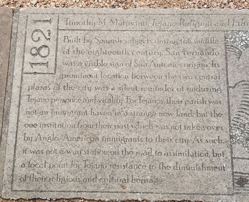 Closeup of the San Fernando Cathedral Marker image. Click for full size.
