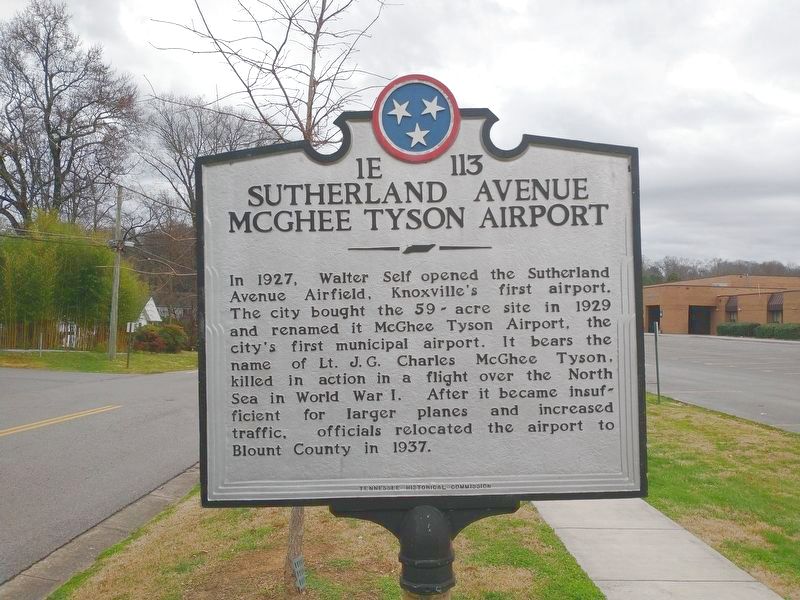 Sutherland Avenue McGhee Tyson Airport Marker image. Click for full size.