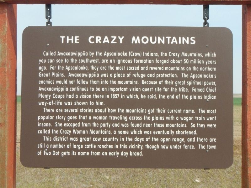 The Crazy Mountains Marker image. Click for full size.