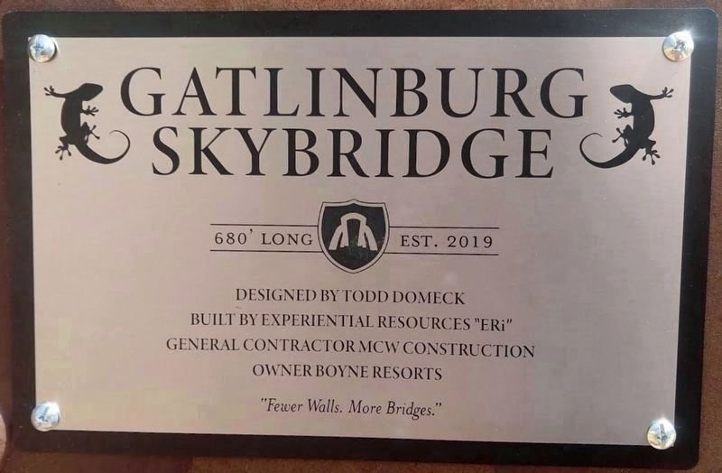 Gatlinburg SkyBridge Marker image. Click for full size.