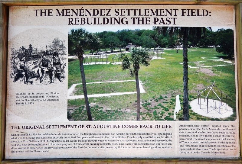 The Menndez Settlement Field Marker image. Click for full size.