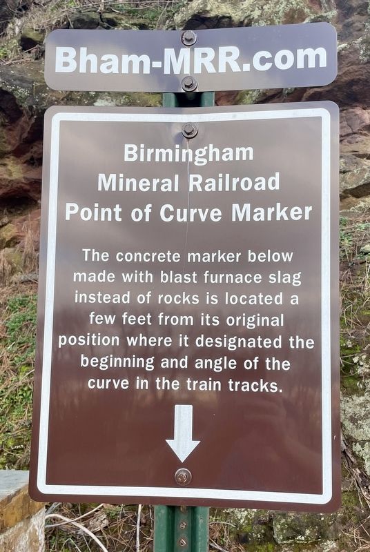 Birmingham Mineral Railroad Point of Curve Marker Marker image. Click for full size.