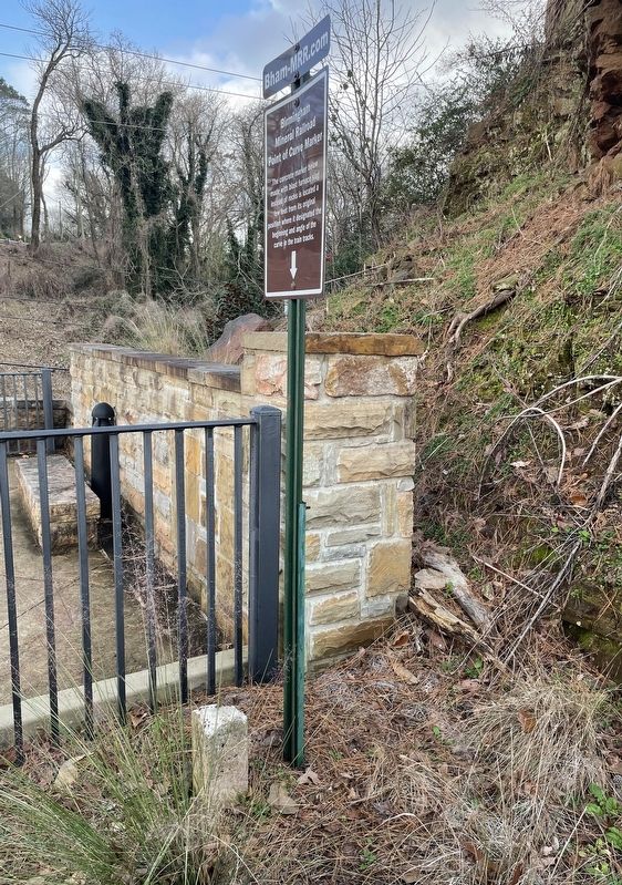 The Point of Curve concrete marker can be seen below sign. image. Click for full size.