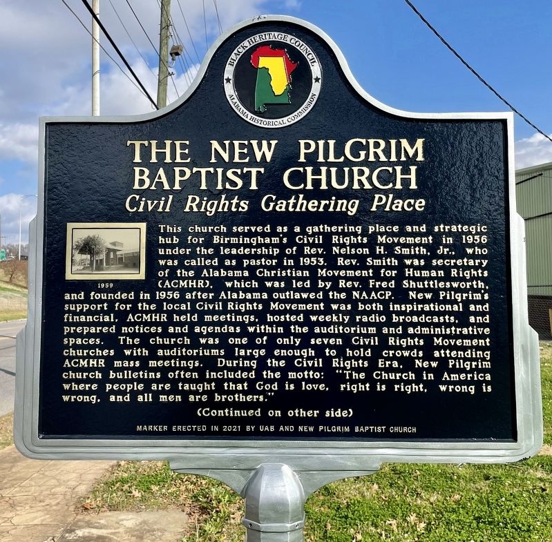 The New Pilgrim Baptist Church Marker image. Click for full size.