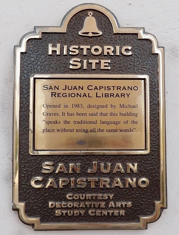 San Juan Capistrano Regional Library Marker image. Click for full size.