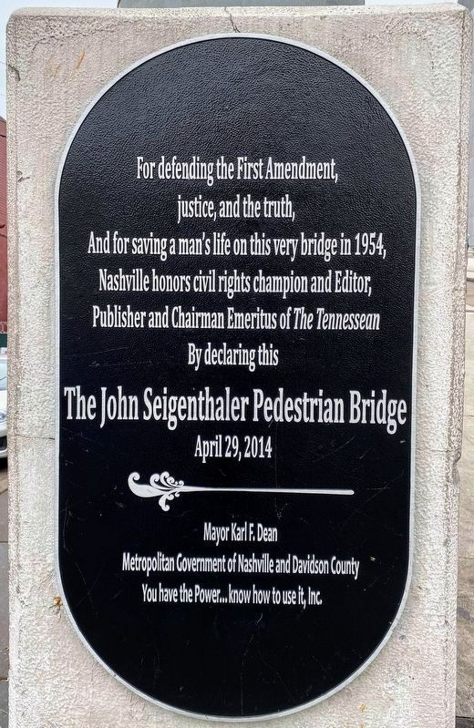John Siegenthaler Pedestrian Bridge Marker image. Click for full size.
