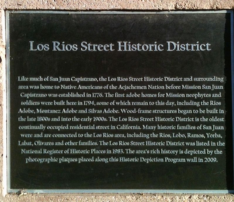 Los Rios Street Historic District Marker image. Click for full size.