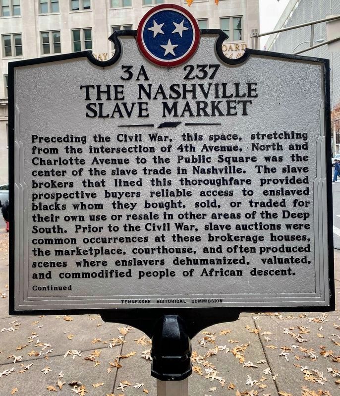 The Nashville Slave Market Marker image. Click for full size.