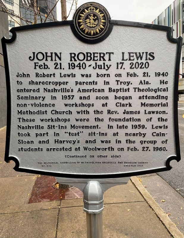John Robert Lewis Marker (Front) image. Click for full size.