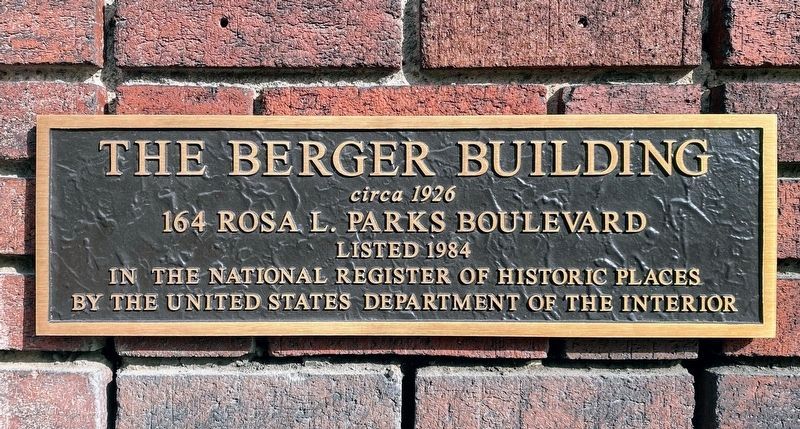 Berger Building National Register of Historic Places Plaque image. Click for full size.
