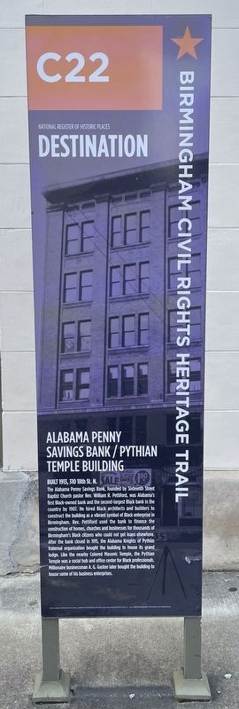 Alabama Penny Savings Bank/ Pythian Temple Building Marker image. Click for full size.