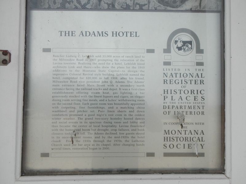 The Adams Hotel Marker image. Click for full size.