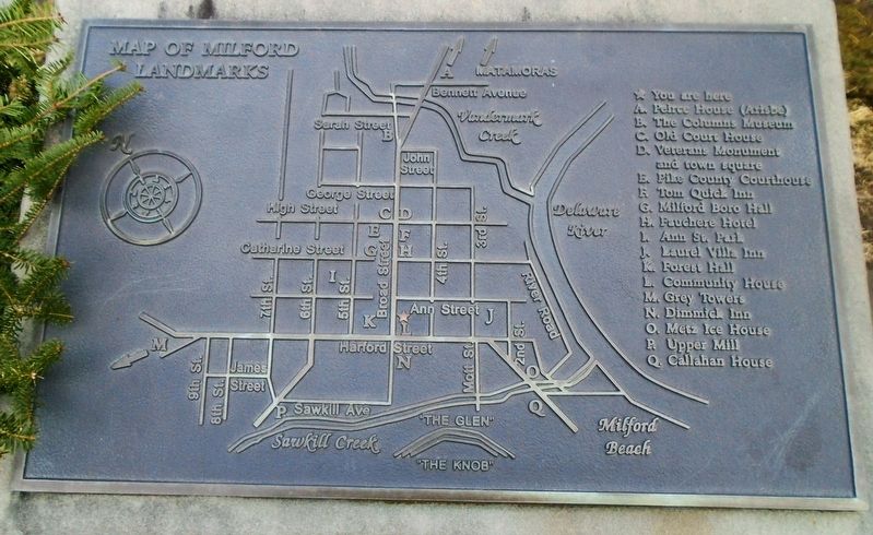 Map of Milford Landmarks Marker image. Click for full size.