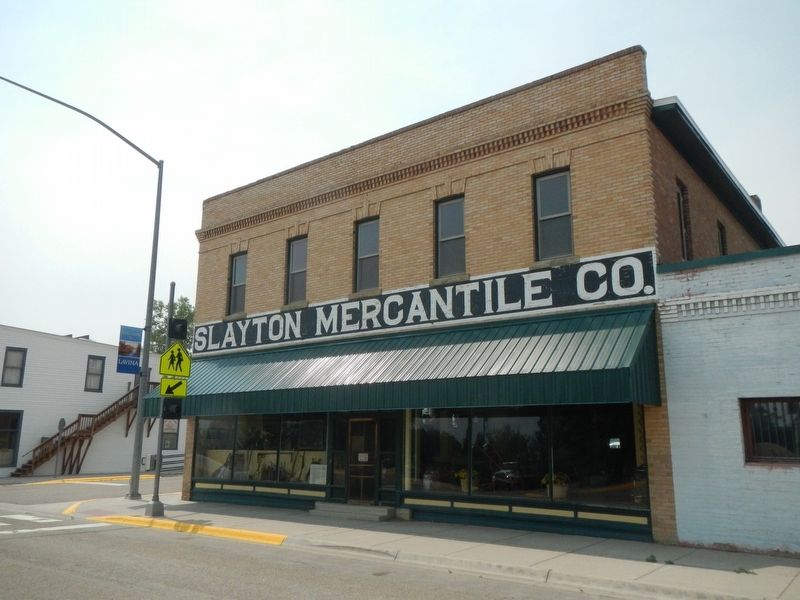 Slayton Mercantile Co. Building and Marker image. Click for full size.