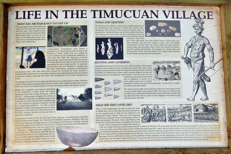 Life in the Timucuan Village Marker image. Click for full size.