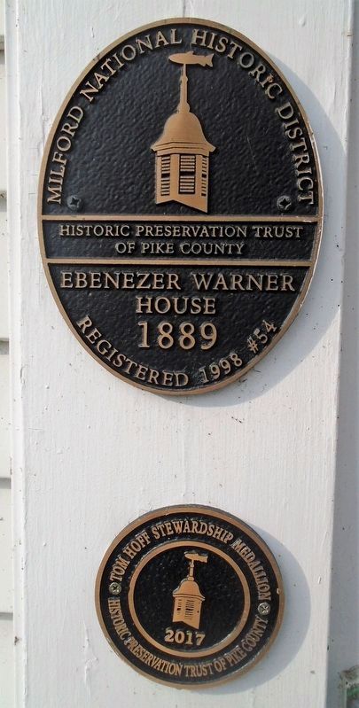 Ebenezer Warner House Marker and Medallion image. Click for full size.
