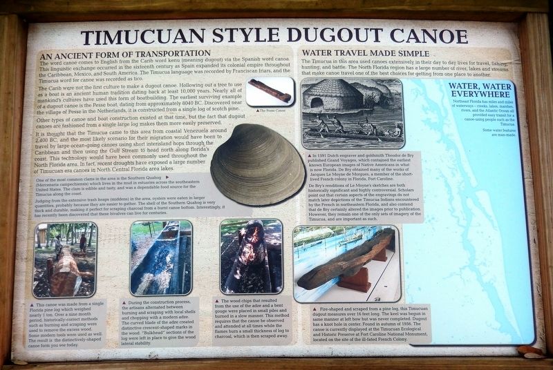 Timucuan Style Dugout Canoe Marker image. Click for full size.