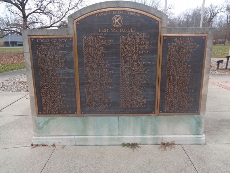 Edgar County World Wars I and II Memorial image. Click for full size.