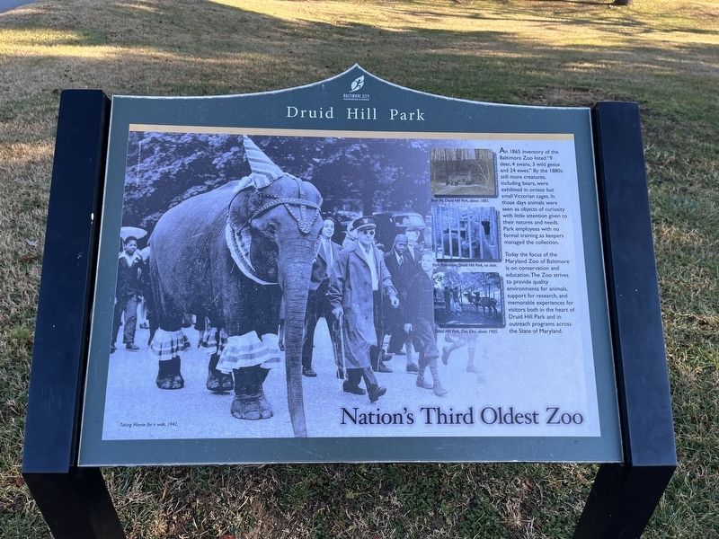 Nation's Third Oldest Zoo Marker image. Click for full size.