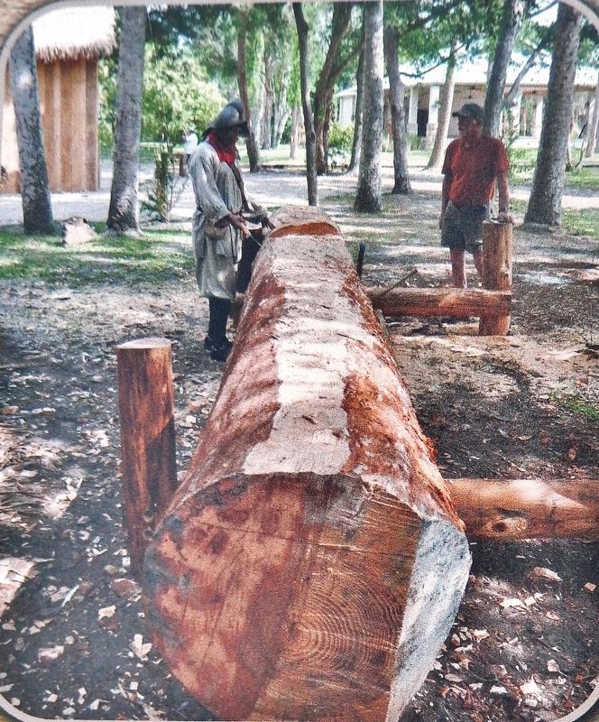 Marker detail: Single Log Canoe image. Click for full size.