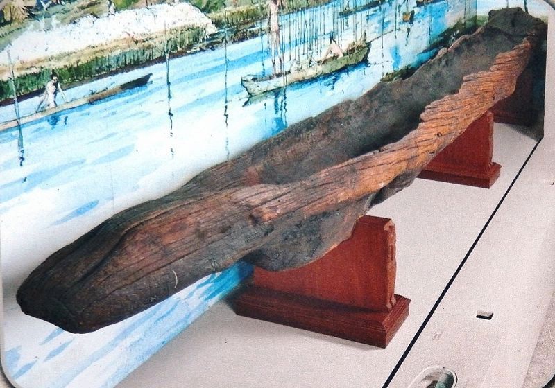 Marker detail: Timucuan Dugout Canoe image. Click for full size.