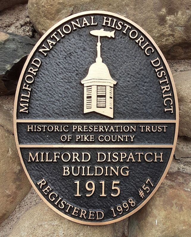 Milford Dispatch Building Marker image. Click for full size.