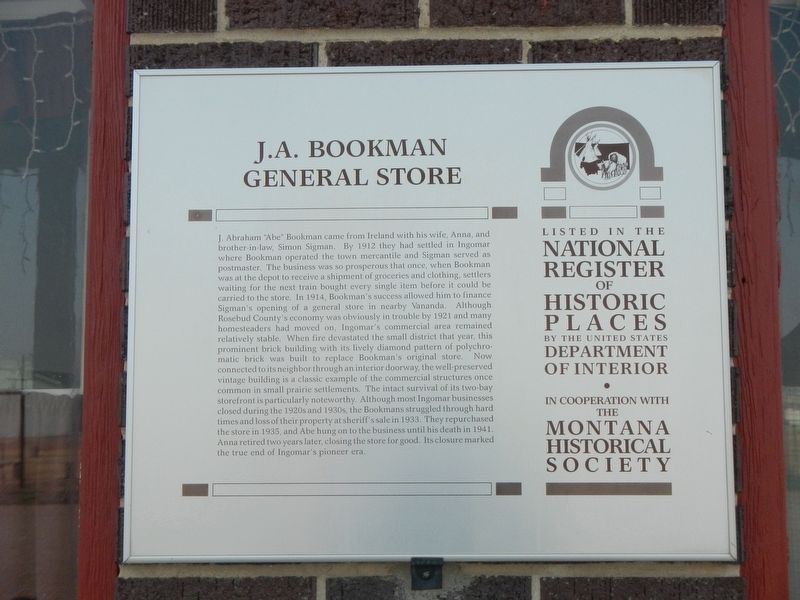 J.A. Bookman General Store Marker image. Click for full size.