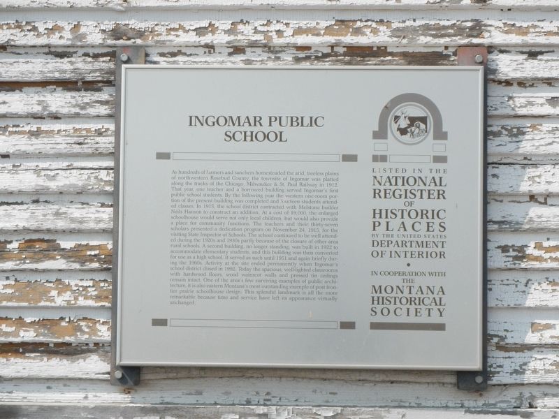Ingomar Public School Marker image. Click for full size.