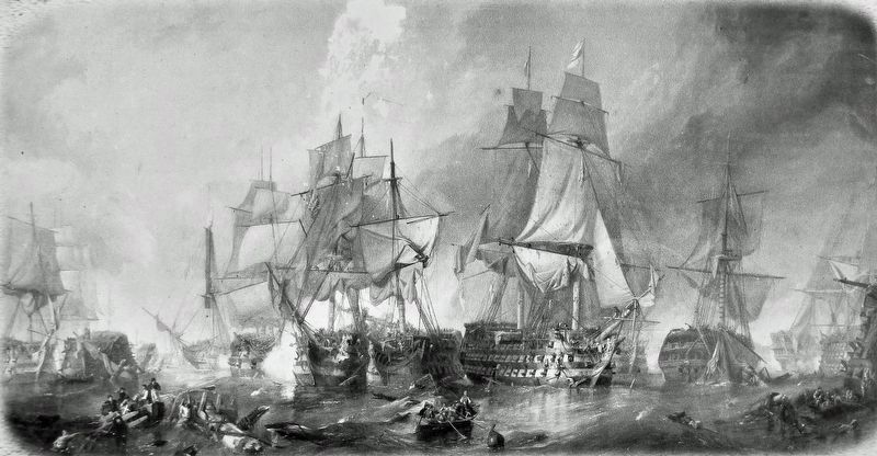 Marker detail: The Battle of Trafalgar image. Click for full size.