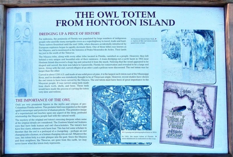 The Owl Totem from Hontoon Island Marker image. Click for full size.