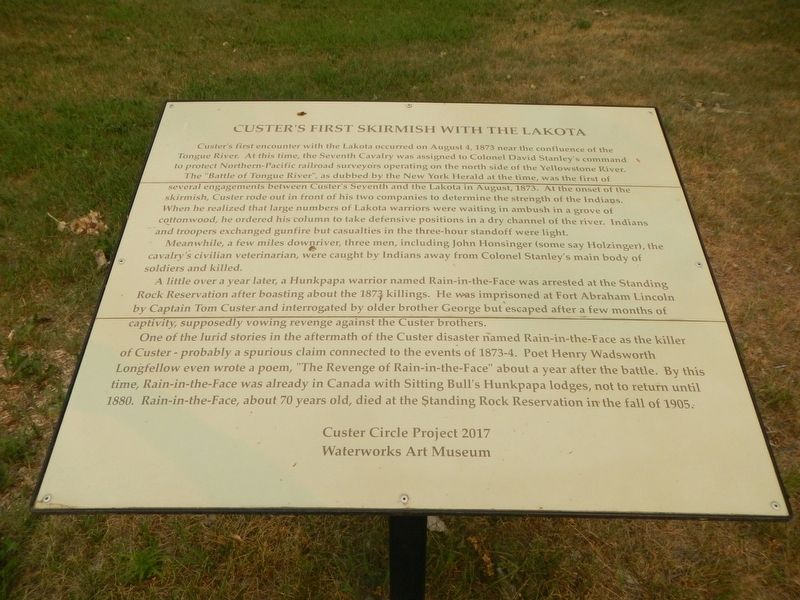 Custer's First Skirmish With The Lakota Marker image. Click for full size.