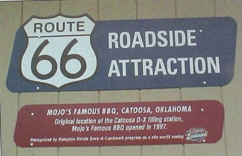 Mojo's Famous BBQ, Catoosa, Oklahoma Marker image. Click for full size.