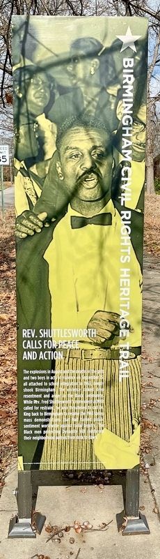Rev. Shuttlesworth Calls for Peace and Action Marker image. Click for full size.