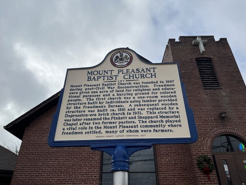 Mount Pleasant Baptist Church Marker image. Click for full size.