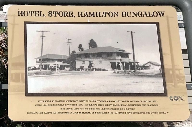 Hotel, Store, Hamilton Bungalow Marker image. Click for full size.