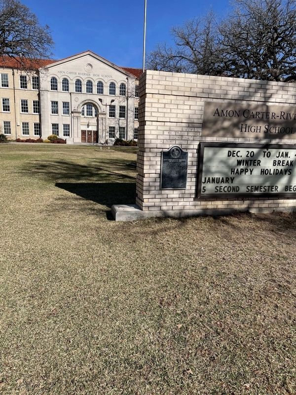 Amon Carter Riverside High School and Riverside ISD Marker image. Click for full size.