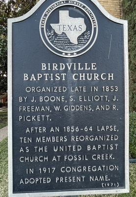 Birdville Baptist Church Marker. Click for full size. Birdville Baptist Church Marker image. Click for full size.
