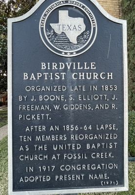 Birdville Baptist Church Marker image. Click for full size.