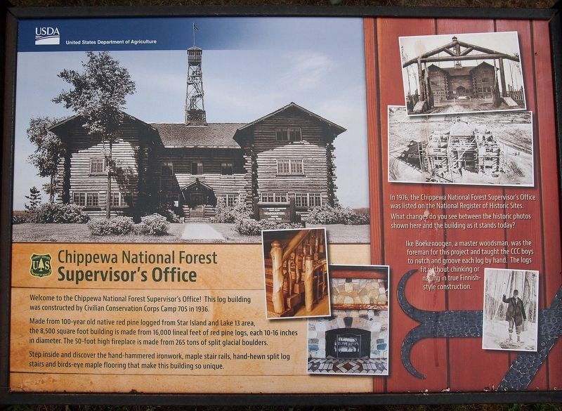 Chippewa National Forest Supervisor's Office Marker image. Click for full size.