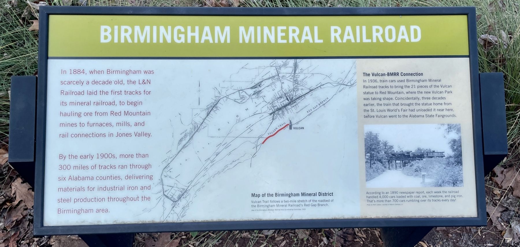 Birmingham Mineral Railroad Marker. Click for full size. Birmingham Mineral Railroad Marker image. Click for full size.