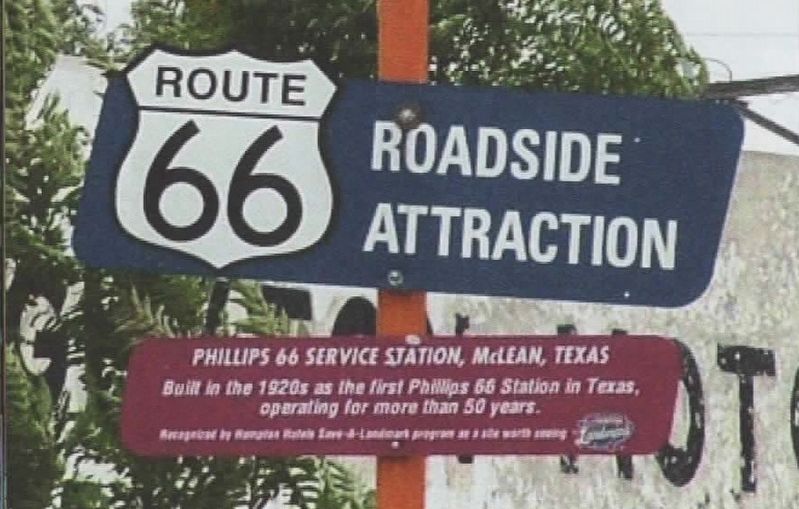 Phillips 66 Service Station, McLean, Texas Marker image. Click for full size.