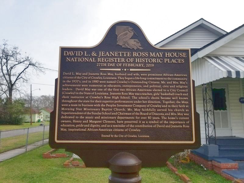 David L. & Jeanette Ross May House Marker image. Click for full size.
