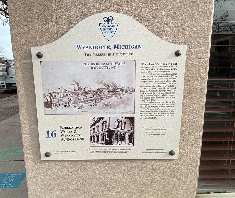 Eureka Iron Works & Wyandotte Savings Bank Marker image. Click for full size.
