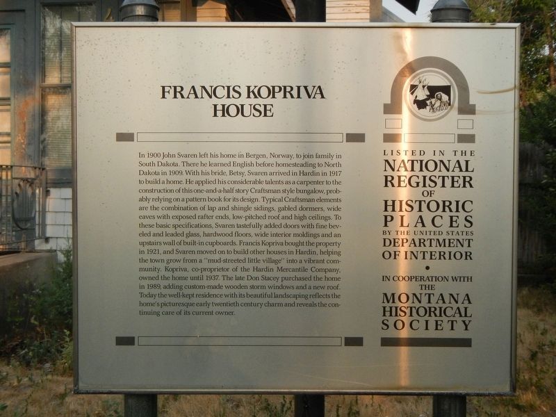 Francis Kopriva House Marker image. Click for full size.