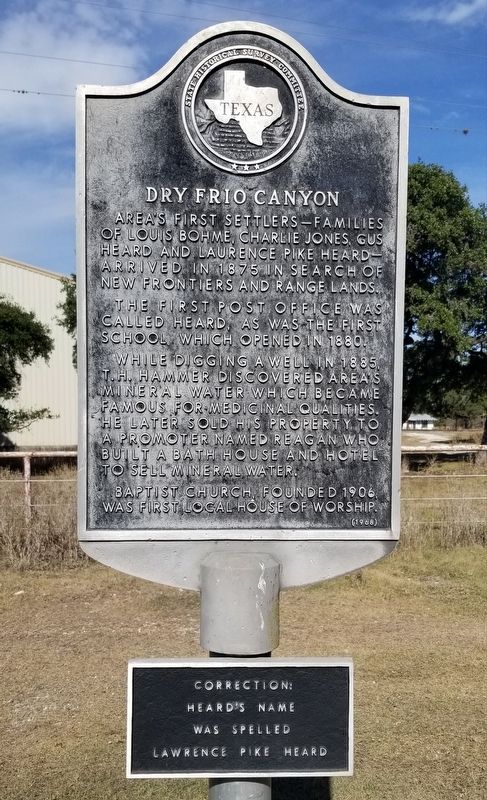 Dry Frio Canyon Marker. Click for full size. Dry Frio Canyon Marker image. Click for full size.