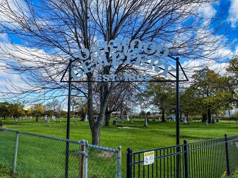 The Entrance to Oakwood Cemetery from Biddle. Click for full size. The Entrance to Oakwood Cemetery from Biddle image. Click for full size.