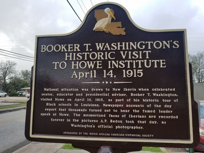 Booker T. Washington's Historic Visit to Howe Institute Marker. Click for full size. Booker T. Washington's Historic Visit to Howe Institute Marker image. Click for full size.