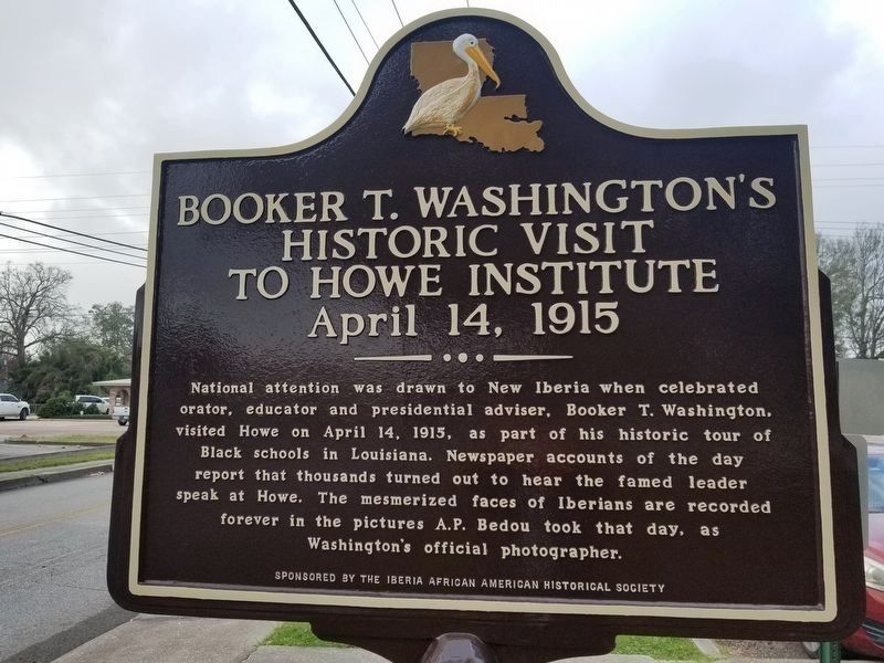 Booker T. Washington's Historic Visit to Howe Institute Marker image. Click for full size.