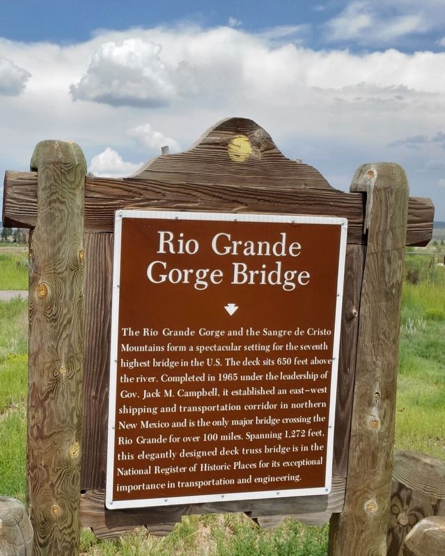 Rio Grande Gorge Bridge Marker image. Click for full size.